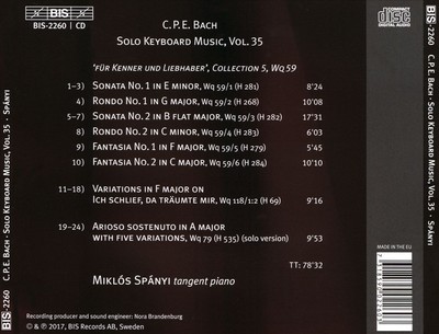 C. P. BACH - DIE SOLO-KLAVIERWERKE 35 NEW CD