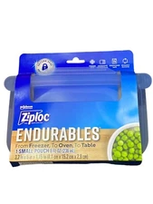 (2 Pack) Ziploc Endurables Small Pouch Reusable Silicone Bag & Food Storage 8 Oz
