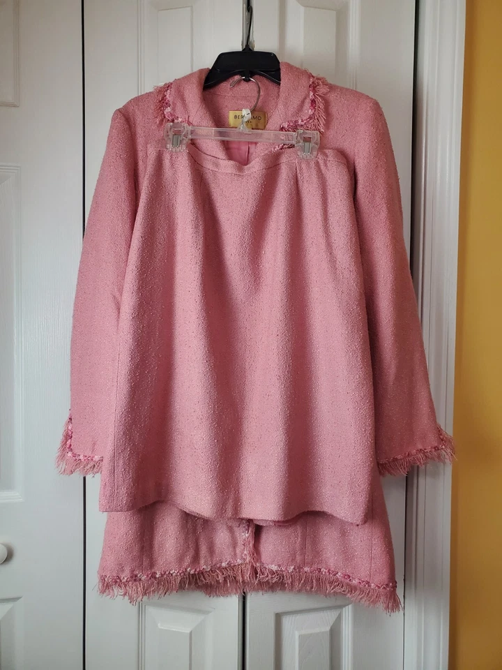 Traje falda rosa vintage Bergamo by EBI para mujer talla 8 Foto 2 de 4