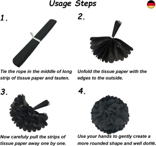 ZERODECO Partei Dekorationen, Pompoms Blumen Spiral Girlanden Quasten Girlande - Bild 6 von 7