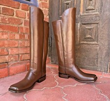 Brown leather Officer Boots Men's Size 8D Civil War Reenactment CABOOTS