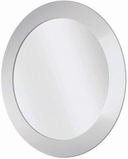 WHITE ROUND WALL MOUNTED BATHROOM MIRROR 40X40cm MODERN DESIGN DECOR HOME STYLE
