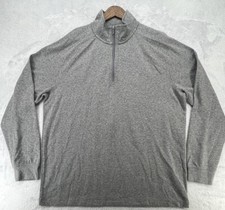 LL Bean Sweater Men's XL Knit 1/4 Zip Mock Neck Pullover Gray