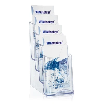 VITADISPLAYS® DIN lang (DL) Tisch-Prospektständer Tischprospekthalter Flyerständer mit 4 Etg