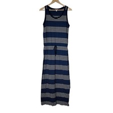 Gap blue and white striped casual sleeveless maxi dress size medium M B143