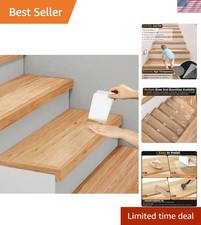 Clear Non-Slip Treads for Wooden Steps Indoor 5 Pack 4" x 24" Pre-Cut Anti-Sl...