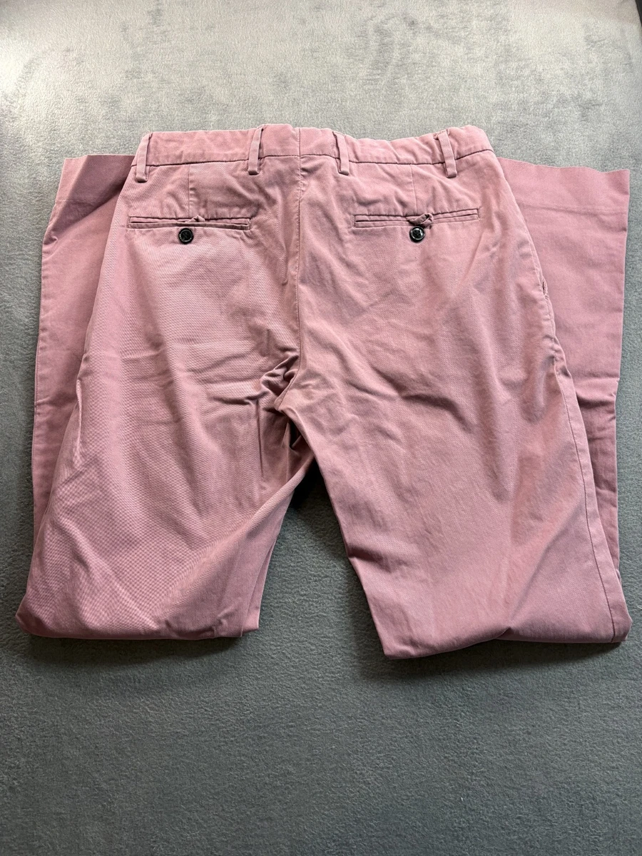 H&M PANTALONES MUJER ROSA ALGODÓN CASUAL US 32R