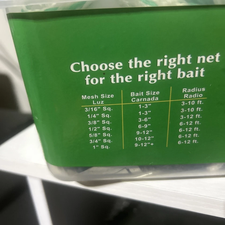 Red fundida Fitec Super Spreader 4' radio 3/8" malla 3/4 lb 10140 RS750 mono peces Foto 4 de 4