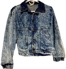 80  s Acid Washed Denim Trucker Jacket Large
