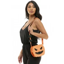 Pumpkin Purse Halloween Crossbody Bag  Accessory Jeweled  Sequin