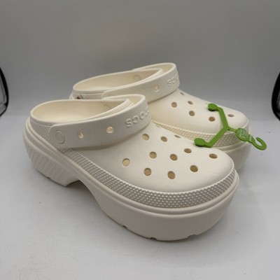 Crocs Stomp Clogs Womens 12 Mens 10 White Slip On Shoes Chunky Sandals NEW