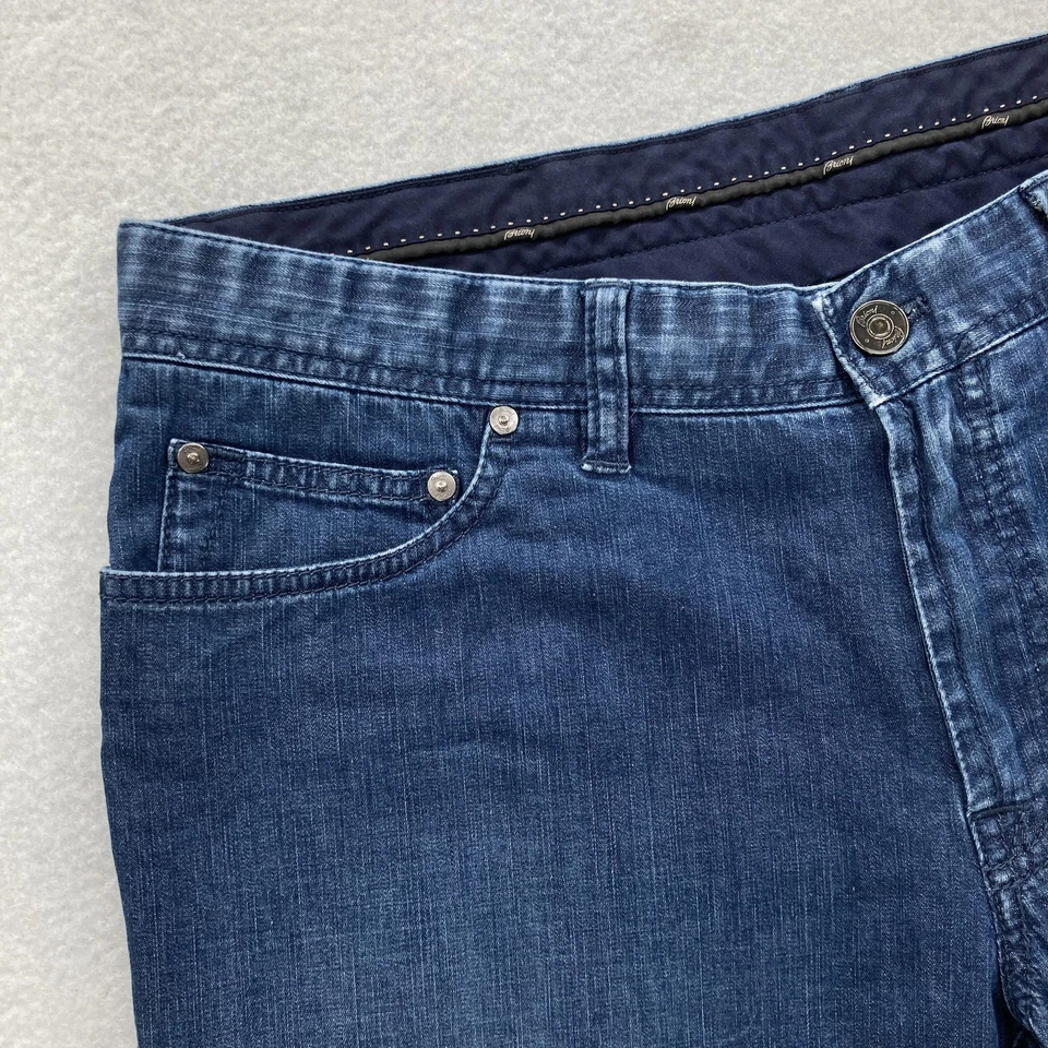 Brioni Jeans Mens 36x22 Blue Meribel Regular Five Pocket Made in Italy Stretch - Image 3 of 4