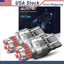 Pair AUXITO LED 7443 7440 Super Bright Red Brake Stop Light Tail Light DRL Bulbs