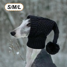 Dog Winter Hat Crocheted Snood Funny Cap Black for Italian Greyhound Cat Hat