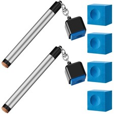 Meooeck 2 Pcs 2 in 1 Pool Cue Chalk Holder for Billiards, Portable Pool...