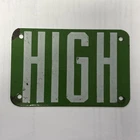 Vintage High Voltage Porcelain 1 Piece Sign Green Original - HIGH ONLY