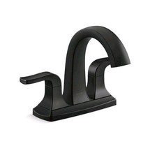 KOHLER Rubicon 4 in. Centerset Double Handle High Arc Bathroom Faucet in Matte