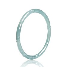 Real Grade A Natural Blue Jade Jadeite Bracelet Carved Bamboo Bangle