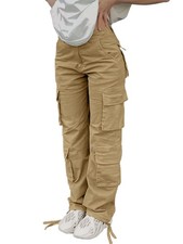 Women  s Cargo Pants High Waist Baggy Y2K Wide Leg Streetwear Casual