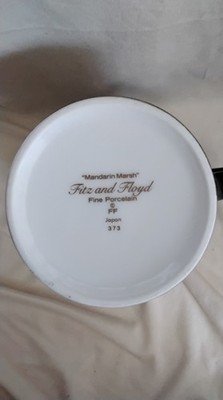 Fitz and Floyd Vintage Mandarin Marsh Porcelain Cup & Salad Plate