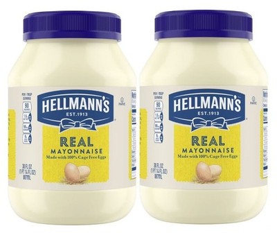 (2 pack) Hellmann's Real Mayonnaise Gluten Free, Sandwich Spread Condiments, 30