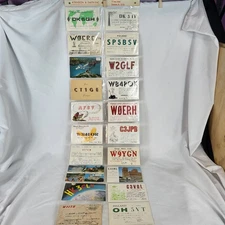 VTG Ham Radio QSL Cards 1960s–1970s International & U.S. Amateur Radio Lot Of 20