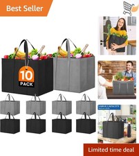 Reusable Grocery Shopping Bags 10 Pack Large Foldable Tote Eco Produce Bulk