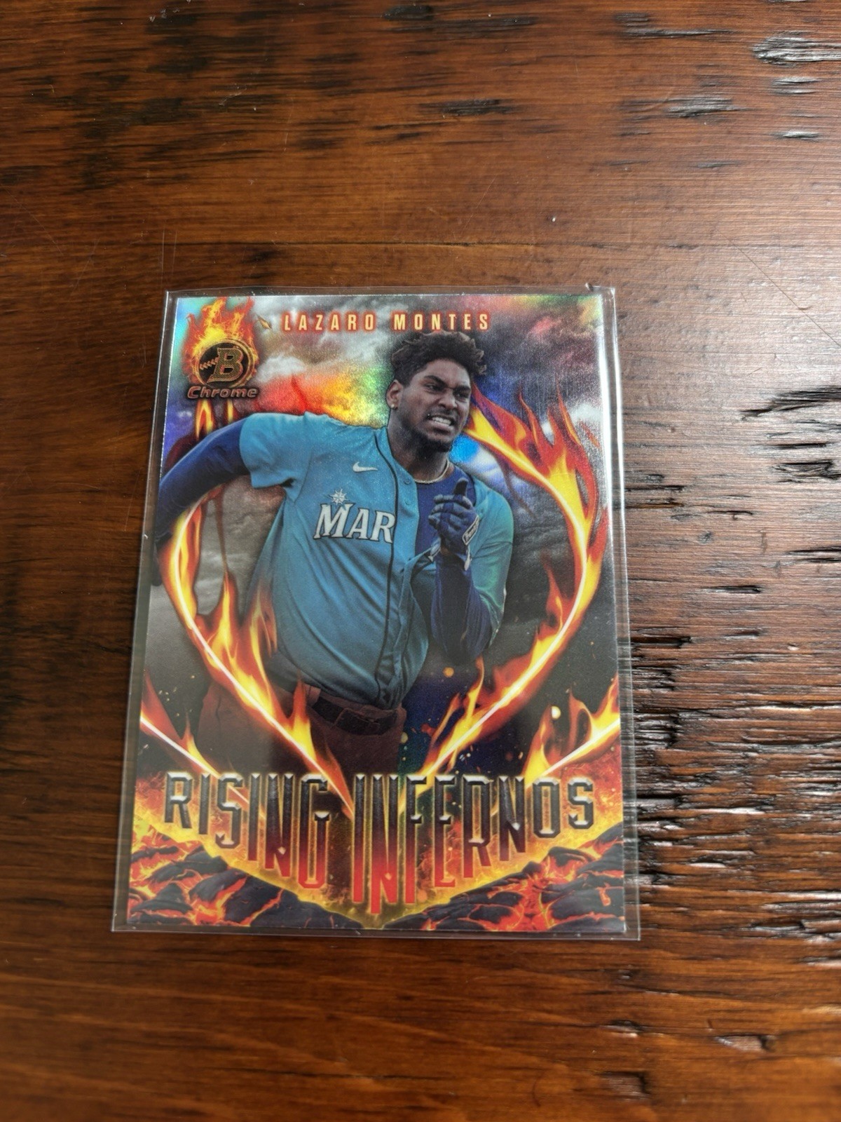 2024 Bowman Chrome Lazaro Montes Rising Infernos Refractor #RI-19 Mariners