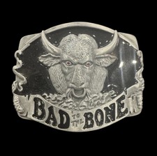 Bad To The Bone Raging Bull Novelty Western Rodeo Cowboy's Belt Buckle