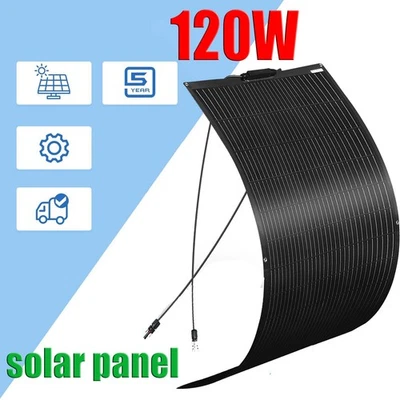 WUZECK 120W Flexibel Solarmodul Solarpanel Monokristallin für Wohnmobil Balkonkraftwerk