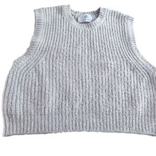 Zara girls blush chunky rib knit sweater vest size 13-14