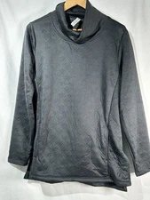 RBX Womens Cowl Neck Sweatshirt Size L Gray Long Sleeve Pullover, Quilted