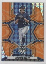 2022 Panini Mosaic Reactive Orange Mosaic Prizm Logan Gilbert #132 11b4