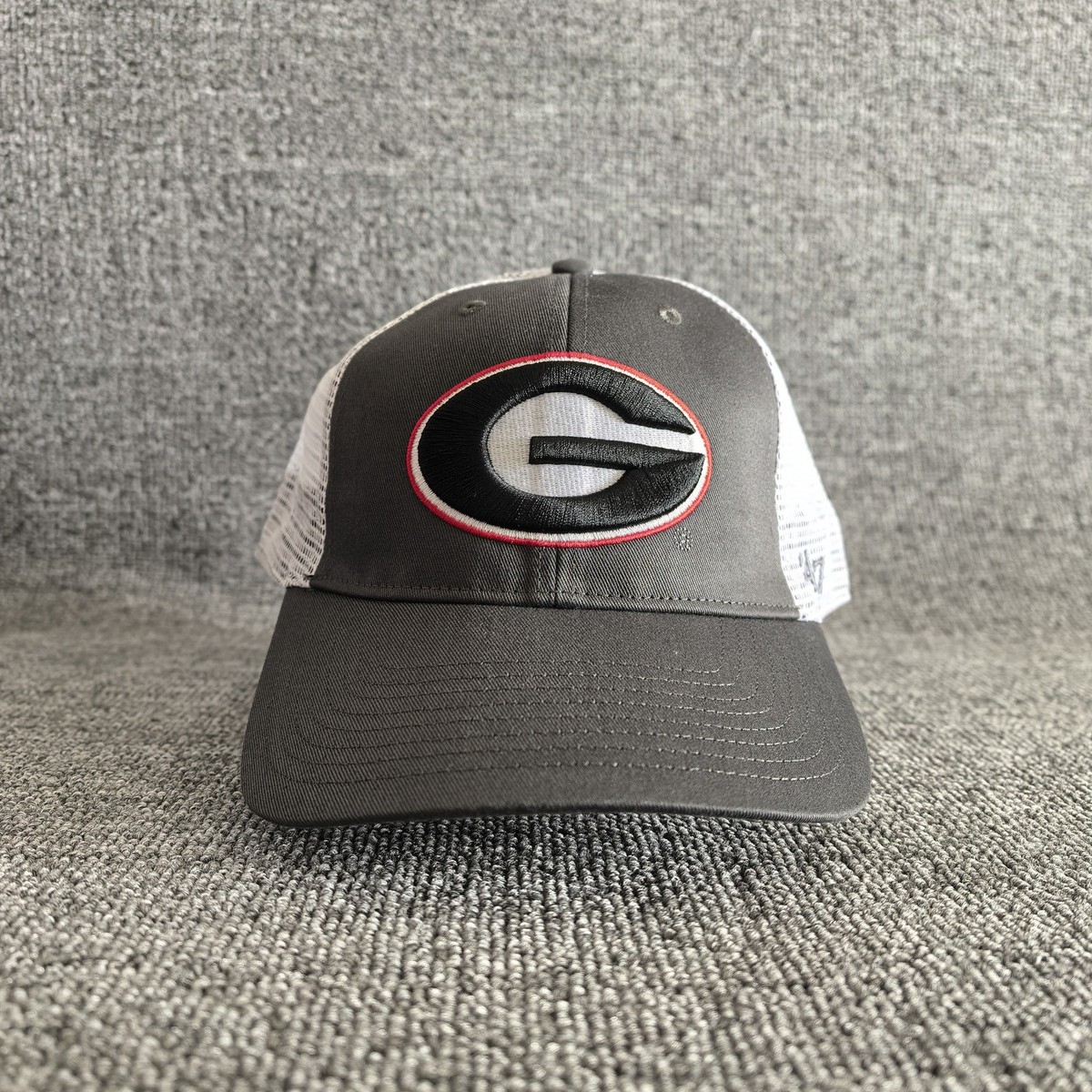 47 Brand Georgia Bulldogs NCAA Trucker Hat Snapback Grey White Cap