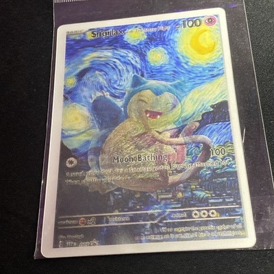 Pokemon Snorlax Lugia Large Lenticular Starry Night Van Gogh Moon Custom Card 
