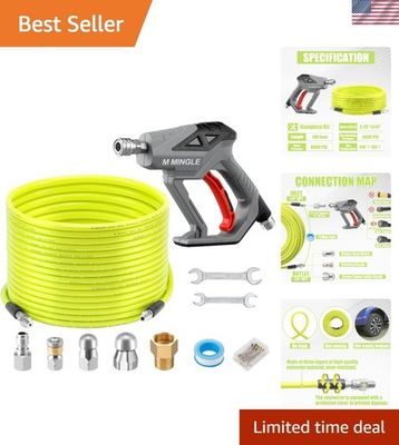 #ad Versatile 100FT Drain Cleaner Hose with Rotating Nozzles amp; Pressure Washer Gun $85.99