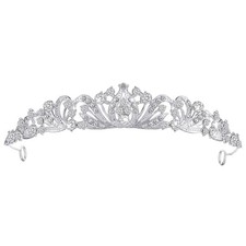 Silver Tiaras and Crowns for Women, Wedding Tiara for Bride Princess Flower
