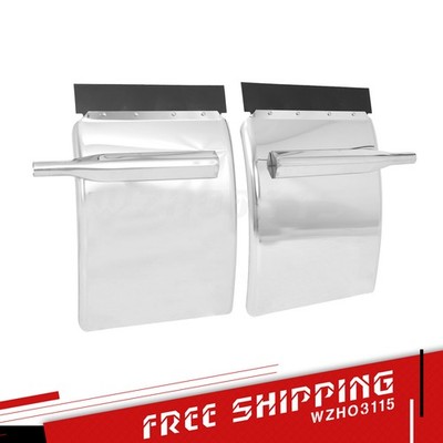Pair Stainless Steel 34''x 24'' Rear Quarter Fender w/ Triangle Arm for Semi Truck