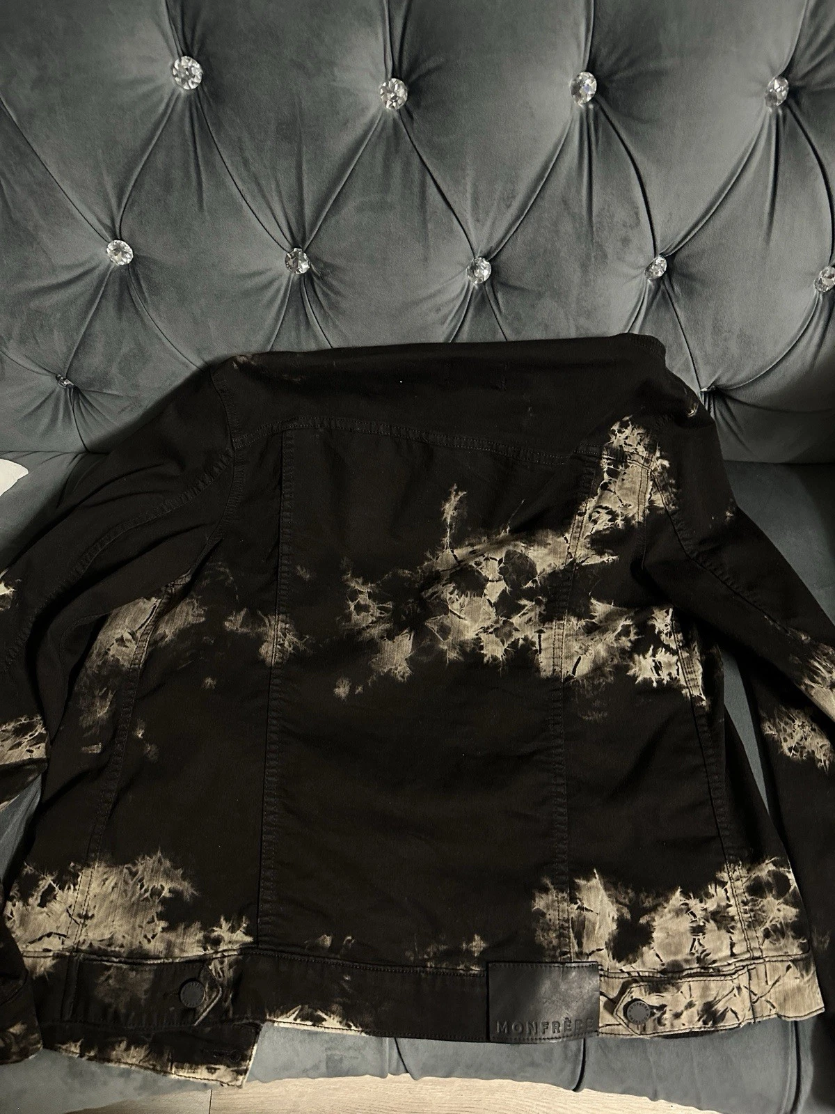 Monfrere Sandstorm Black Acid Wash Denim Jacket Size Small. image 5