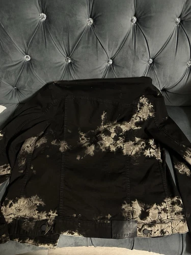 Monfrere Sandstorm Black Acid Wash Denim Jacket Size Small. image 5