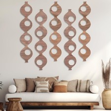 AceOrbit 5Pcs 23.6in Mid Century Wall Art Wood Elegance Decor...