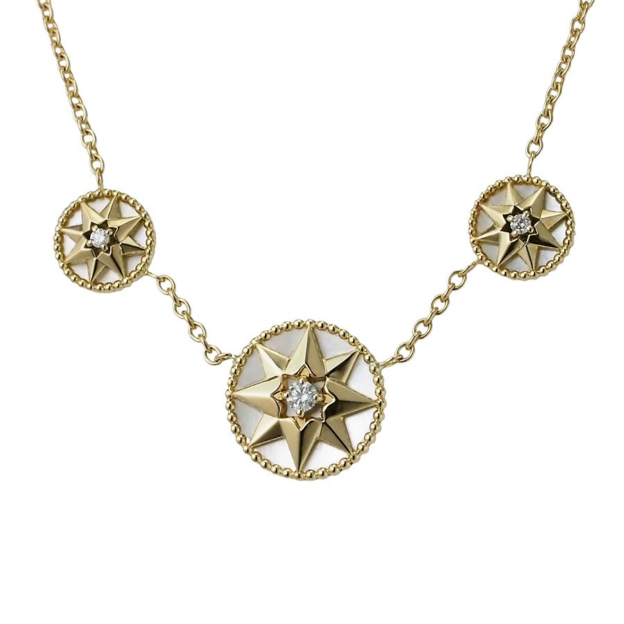 Christian Dior Rose de Vent MoP Necklace Diamond 750YG P0063150 | eBay