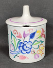 Vintage Poole Pottery Lidded Pot Floral Pattern Height 10cm