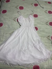 Vintage Eye-Ful Ivory Nylon Lace Chiffon Peignoir Nightgown dress