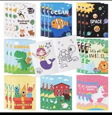 Kids Coloring Books Set: Ocean Space Animals Dinosaur Unicorn Monsters Farm 24in