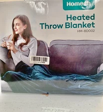 Homech Heated Flannel Throw Blanket HM-BD002 50"X 60" Auto Shut Off 10 Settings