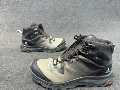 Salomon Vaya Mid GTX Hiking Boots Gore-Tex - Women's Size 6.5 Black/Green