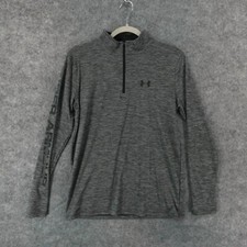 Under Armour Shirt Youth Extra Large Loose Gray HeatGear 1/4 Zip Lightweight