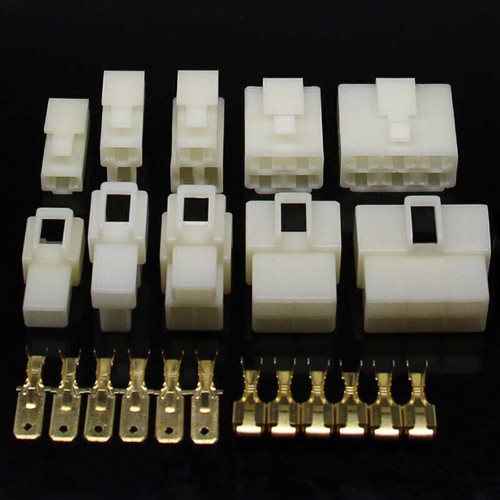Enchufe de clavija de 6,3 mm cableado eléctrico terminales multiconector 1/2/3/4/6/8 vías coche - Imagen 2 de 14