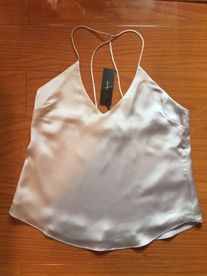 Lulu s Halter Style Mid-drift Cami - Silver Medium